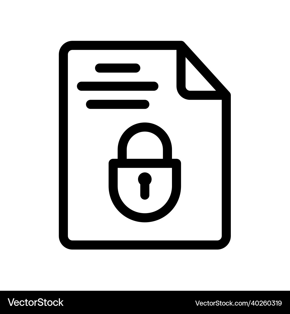 Encrypted document with lock secure single Encrypted document with lock secure single Vector Image