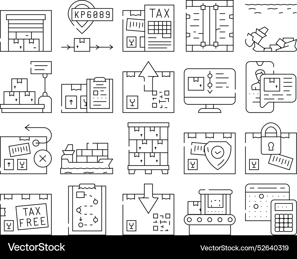 Export and import transportation icons set Export and import transportation icons set vector image