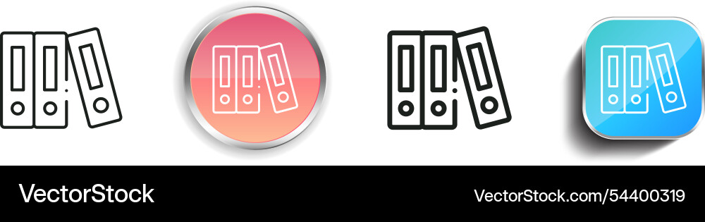 Folders icon thin linear regular and button style Vector Image