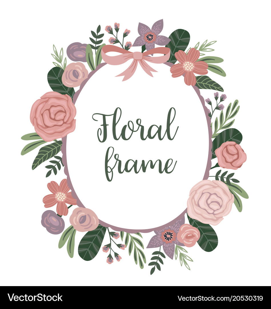 Frame with flowers design element Vector Image
