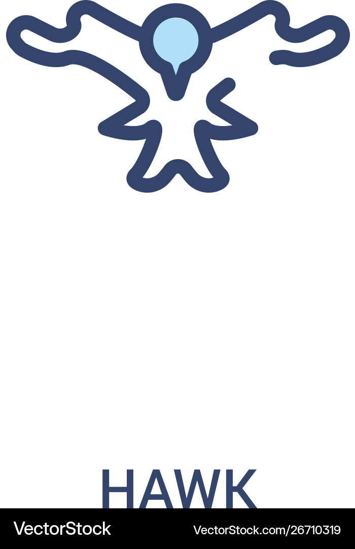 Hawk concept 2 colored icon simple line element Hawk concept 2 colored icon simple line element Vector Image