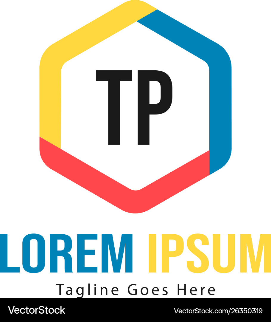 Initial tp logo template with modern frame Initial tp logo template with modern frame Vector Image