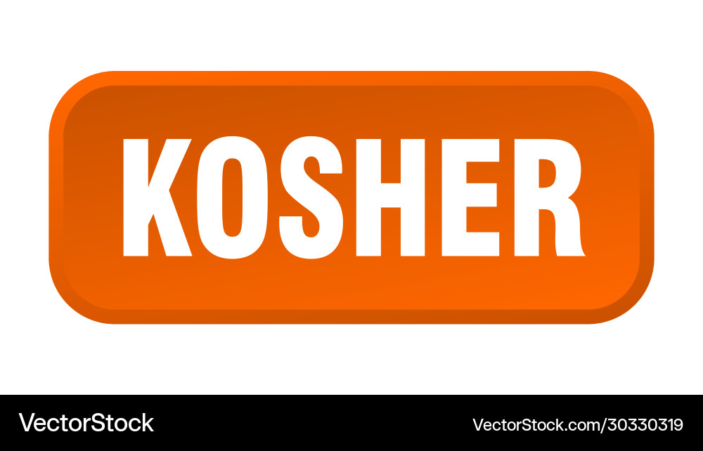 Kosher button square 3d push Vector Image