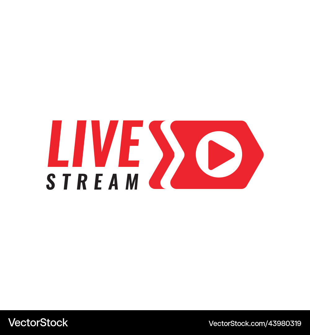 Live stream icon or symbol for broadcasting design vector image