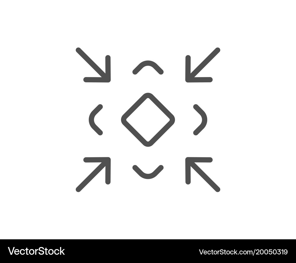 Minimize arrow line icon small screen sign Vector Image