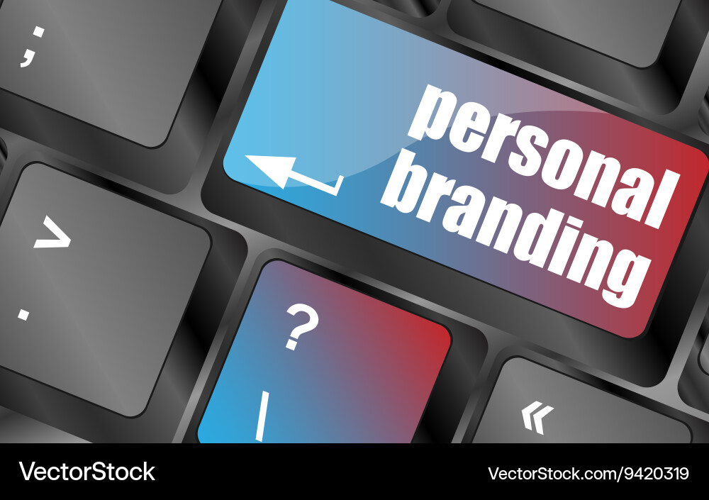 Personal branding on computer keyboard key button Vector Image
