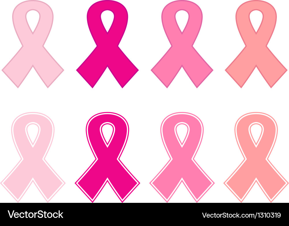 Pink Cancer Ribbons Set Royalty Free Vector Image