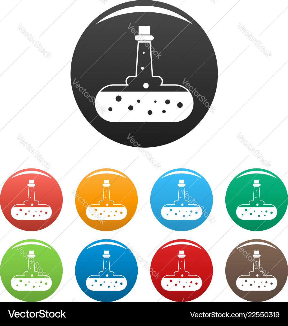 Potion flask icons set color Potion flask icons set color vector image