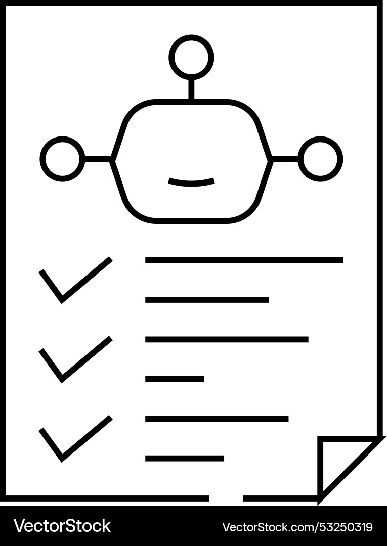Robot task list line icon Robot task list line icon vector image