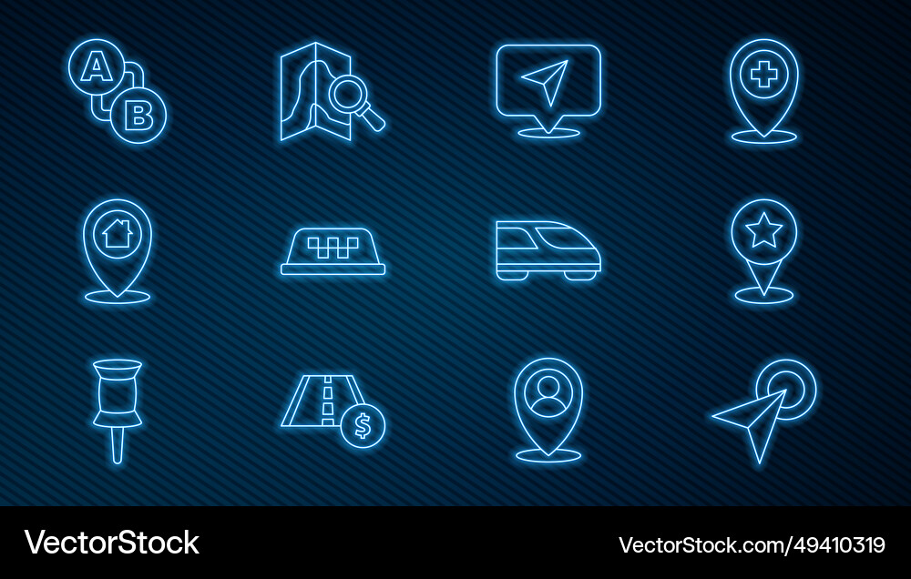 Set line infographic of city map navigation Set line infographic of city map navigation vector image