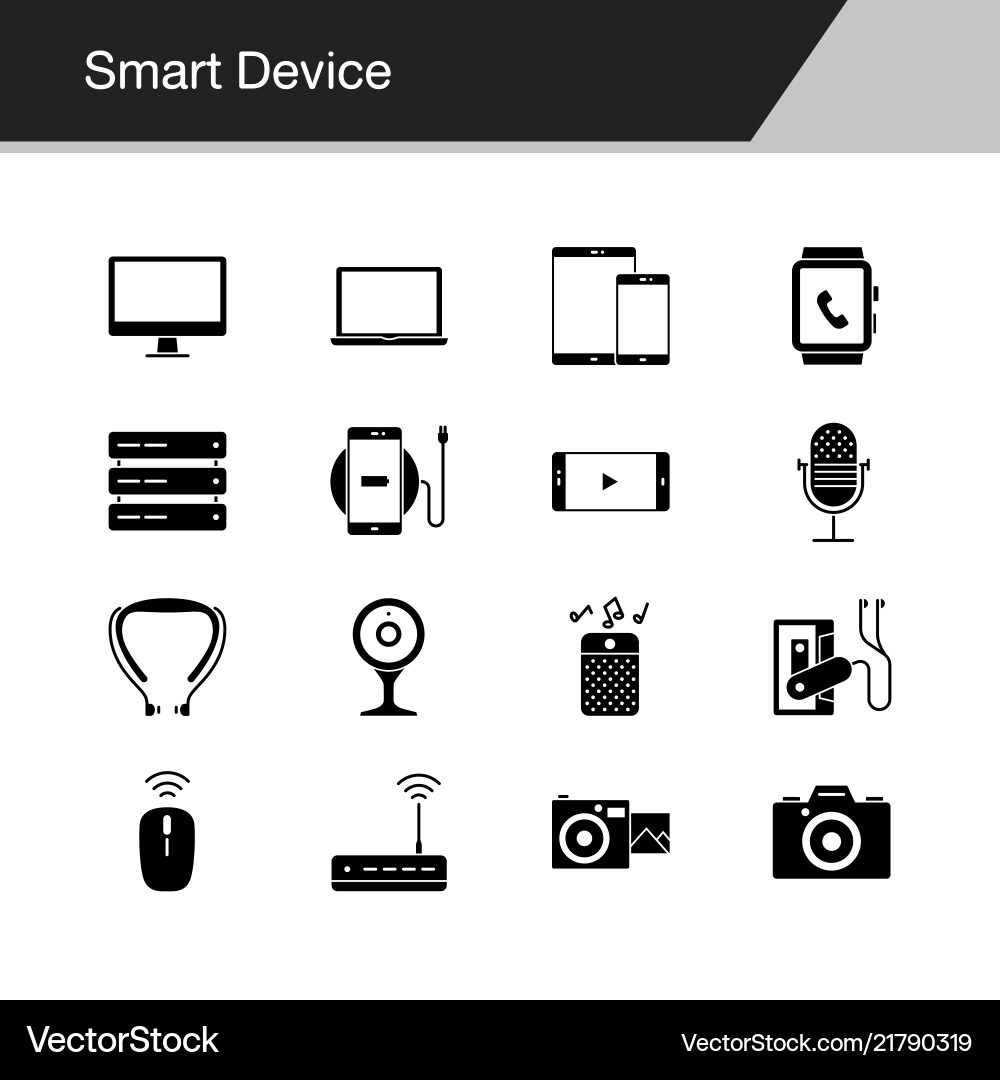 Smart device icons design for presentation vector image