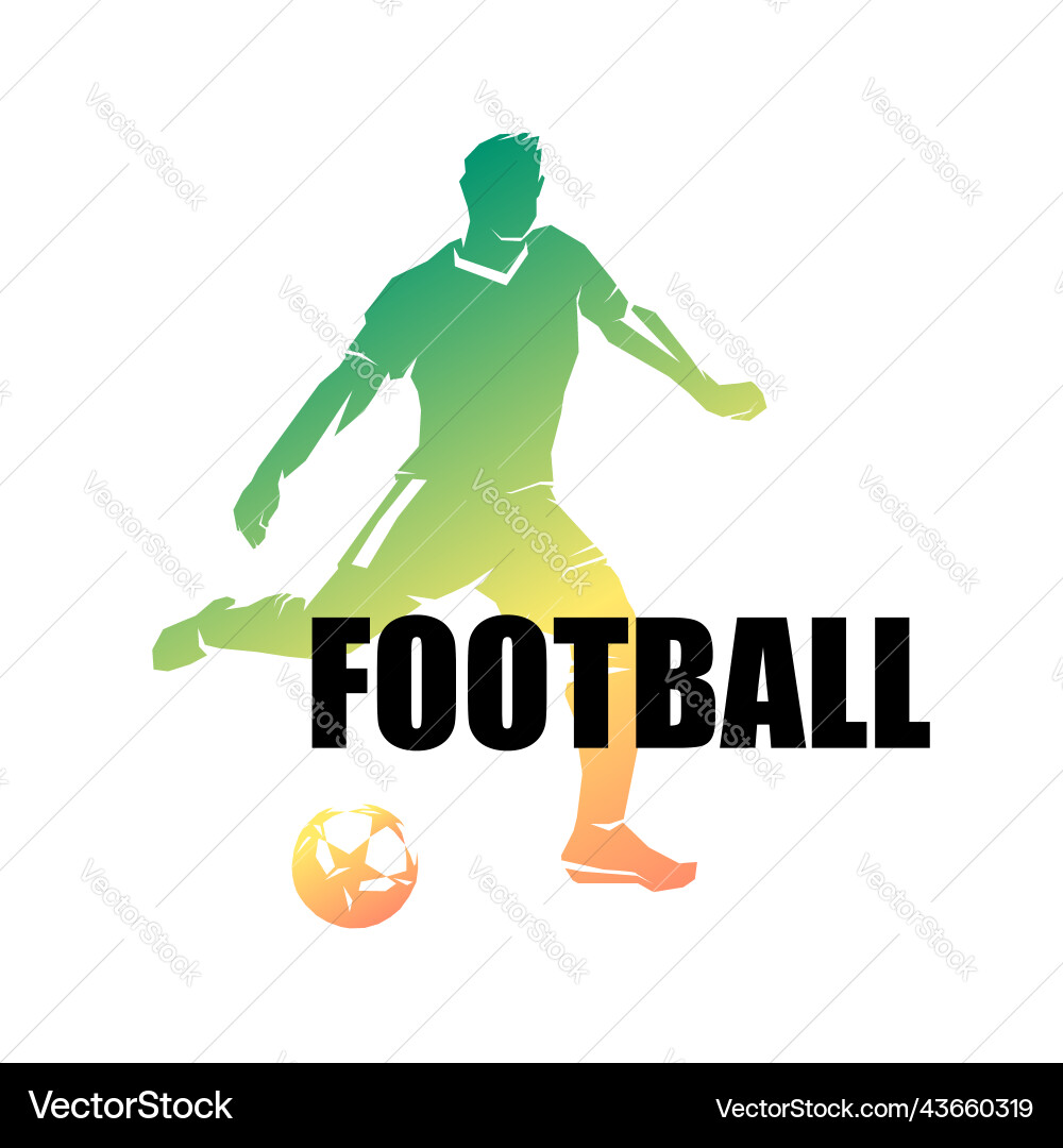 Soccer player with a ball color isolated image Soccer player with a ball color isolated image vector image