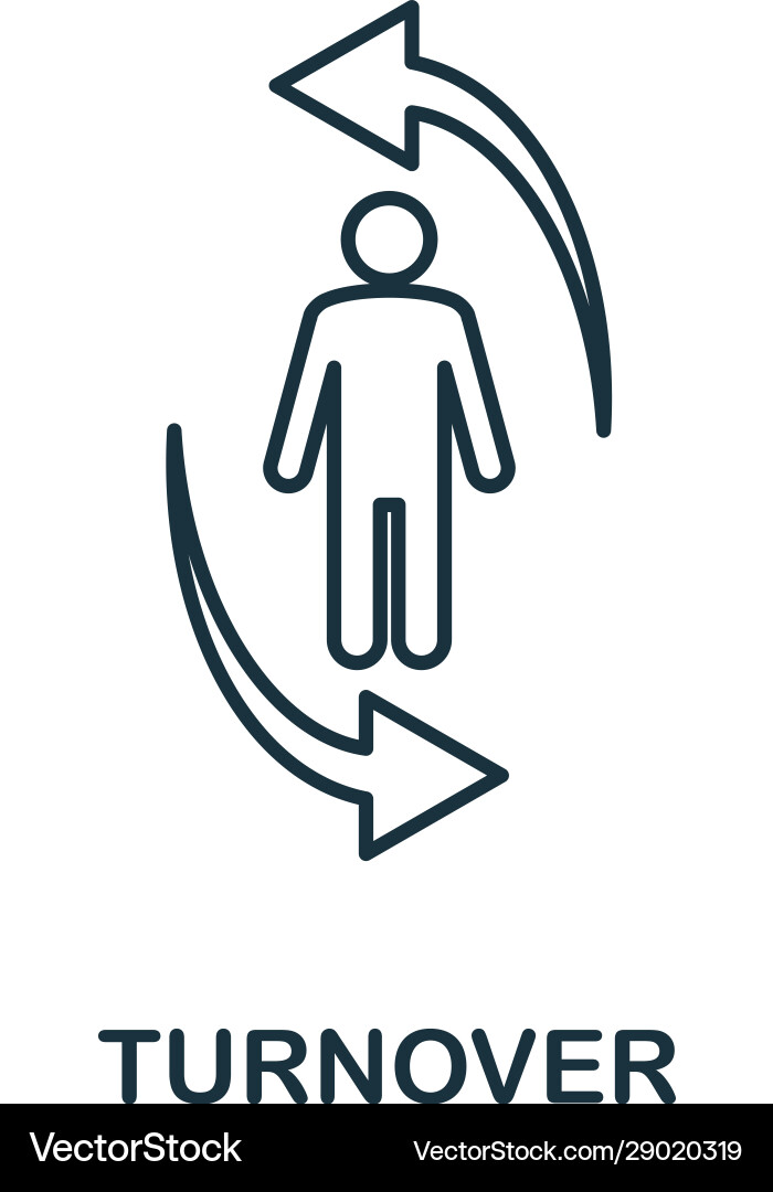 Turnover line icon thin style element from Vector Image