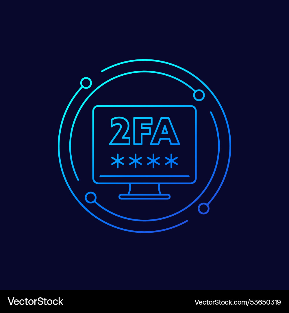 Two factor authentication icon linear design Vector Image