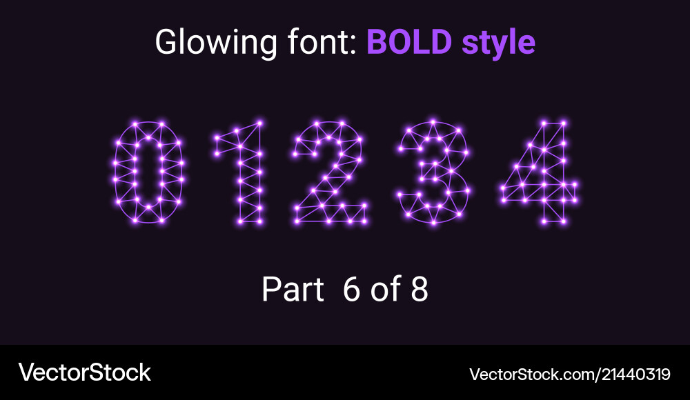 Violet glowing font in the outline style Violet glowing font in the outline style vector image