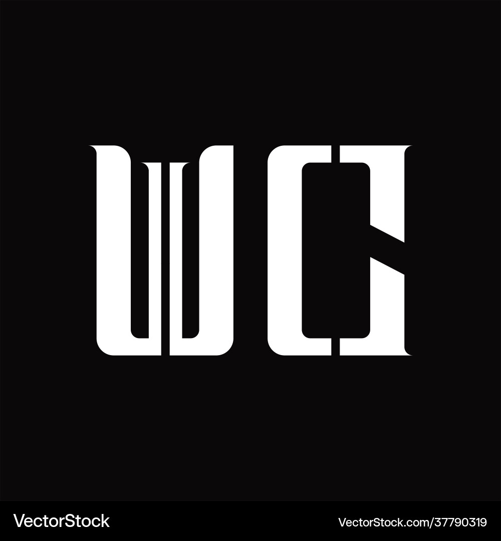 Wc logo monogram with middle slice design template Vector Image