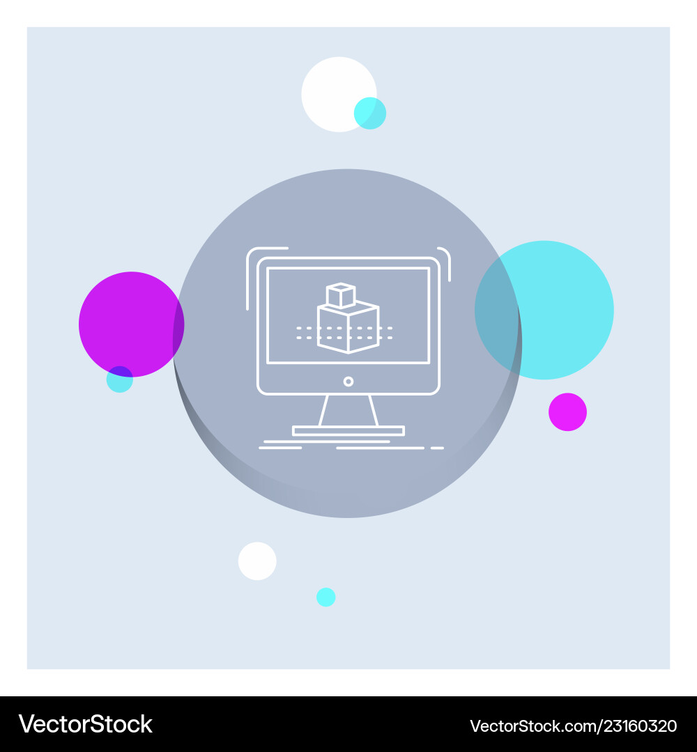 3d cube dimensional modelling sketch white line 3d cube dimensional modelling sketch white line vector image