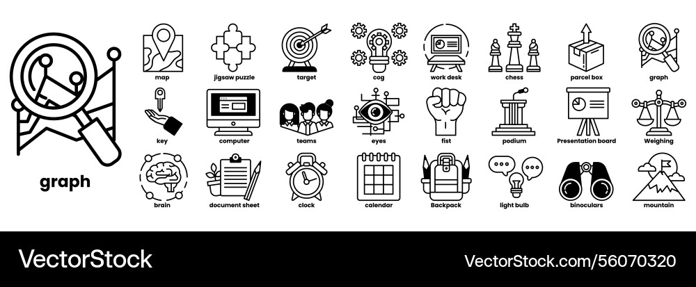 A collection of icons for various concepts Vector Image