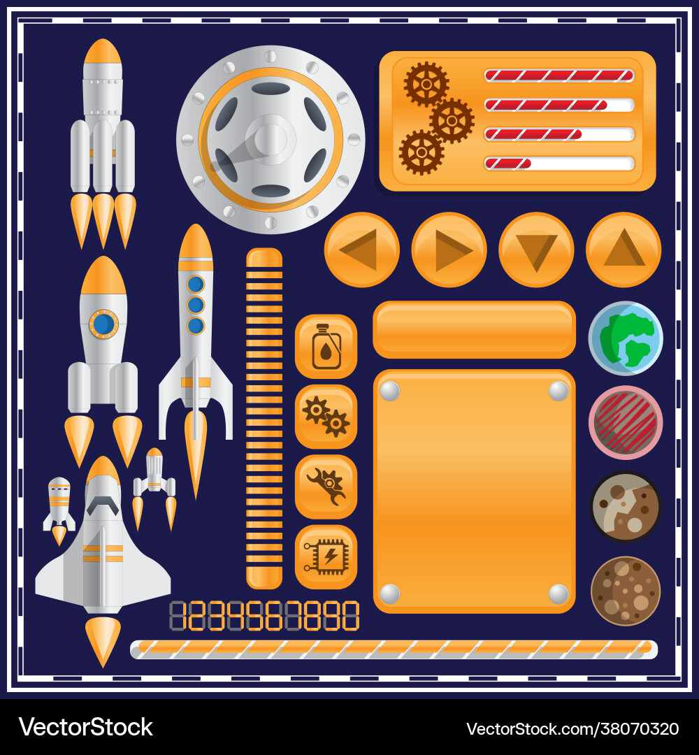 A set user interface elements A set user interface elements vector image