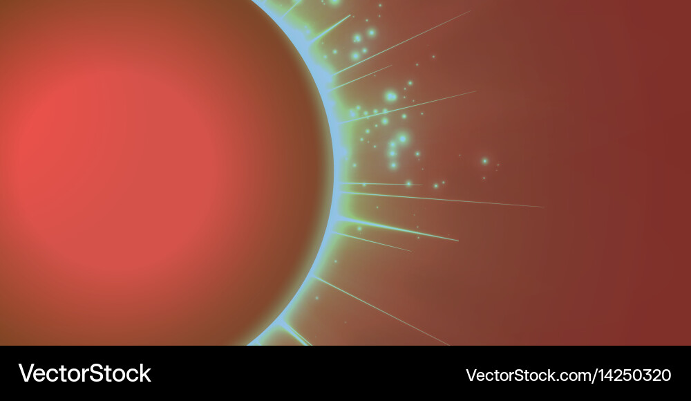 Abstract red background with planet vector image