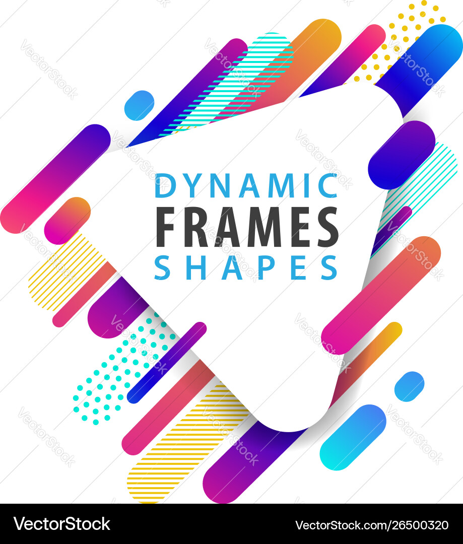 Abstract triangle frames with dynamic shape vector image