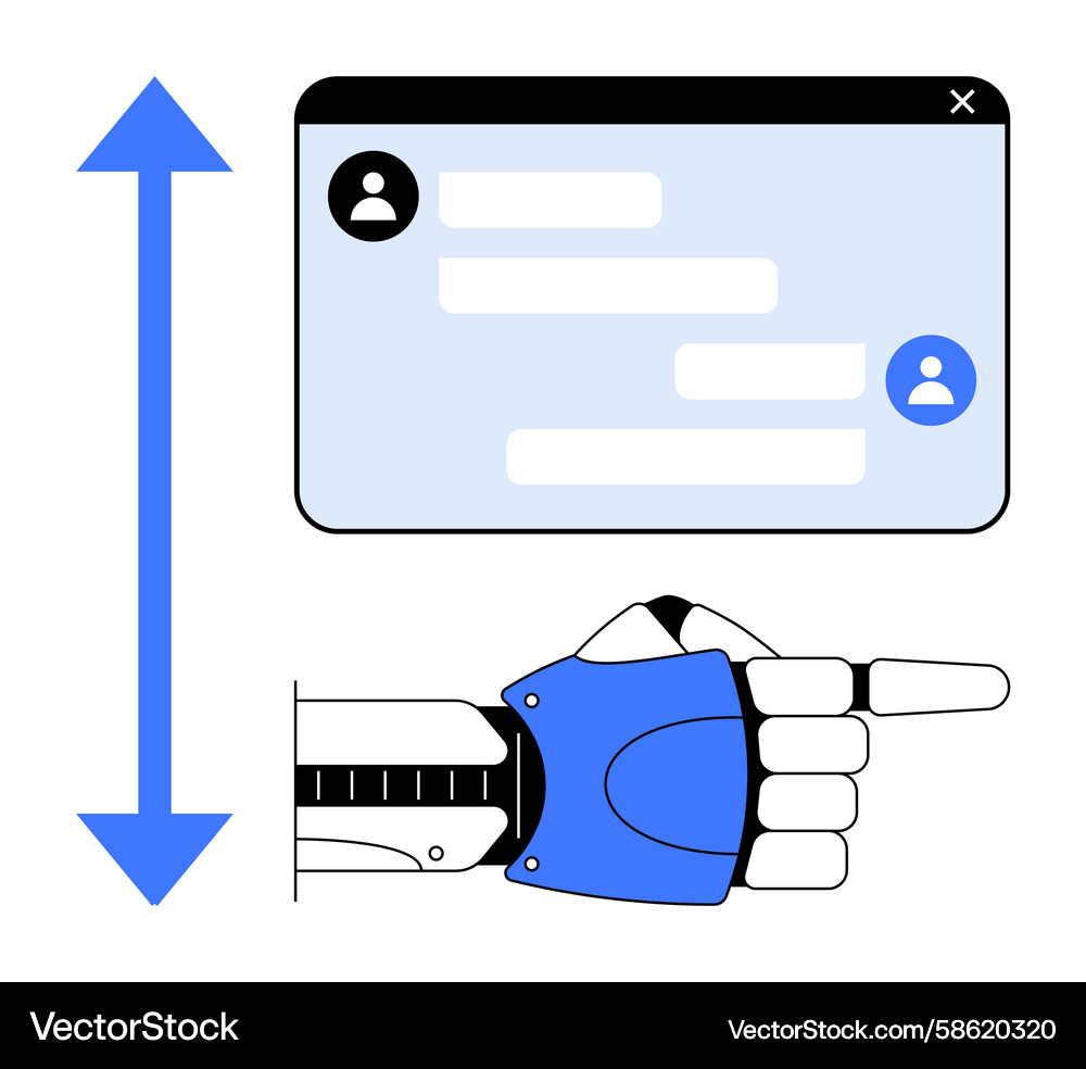 AI Chatbot Interaction Vector Image