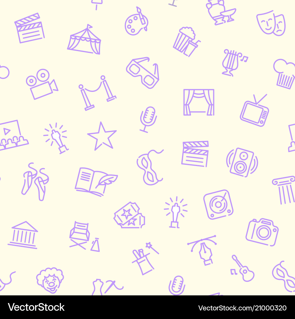 Arts and entertainment seamless background Vector Image