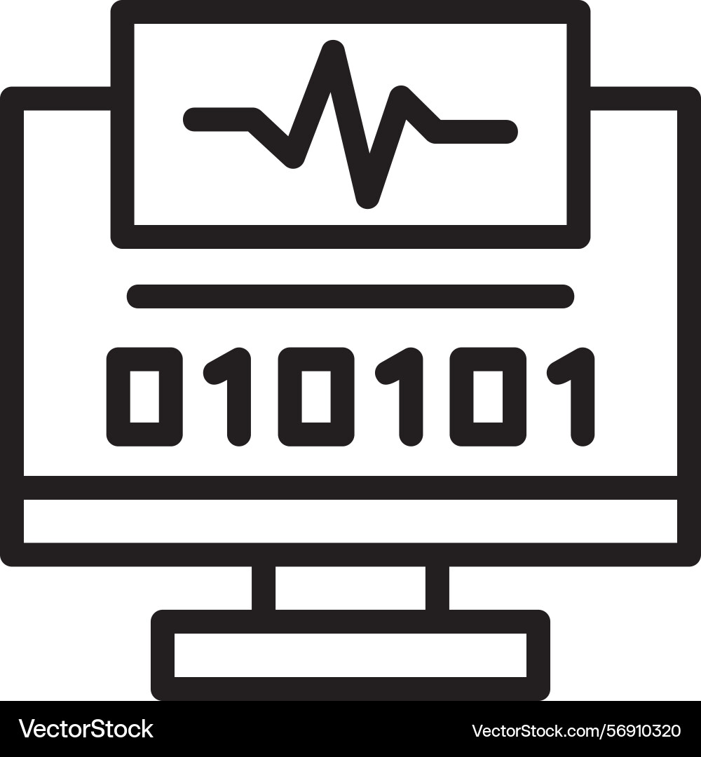 Byte pulse linear style icon design Vector Image