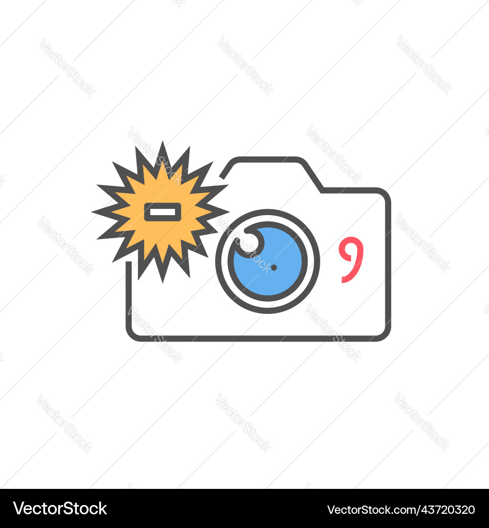 Camera icon related line Vector Image