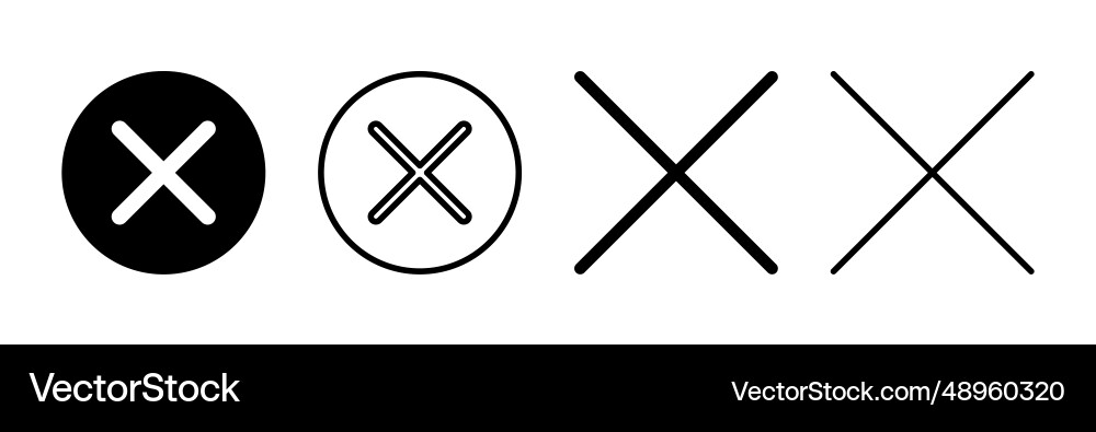 Close icon delete remove cancel exit symbol Close icon delete remove cancel exit symbol vector image