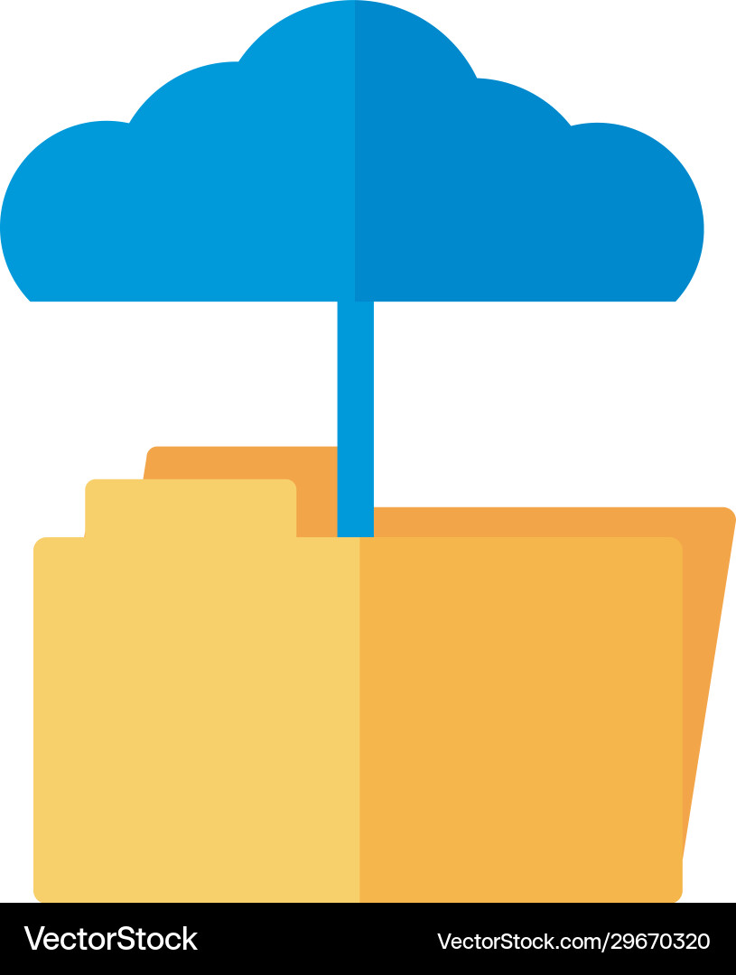Cloud computing with folder flat style Vector Image