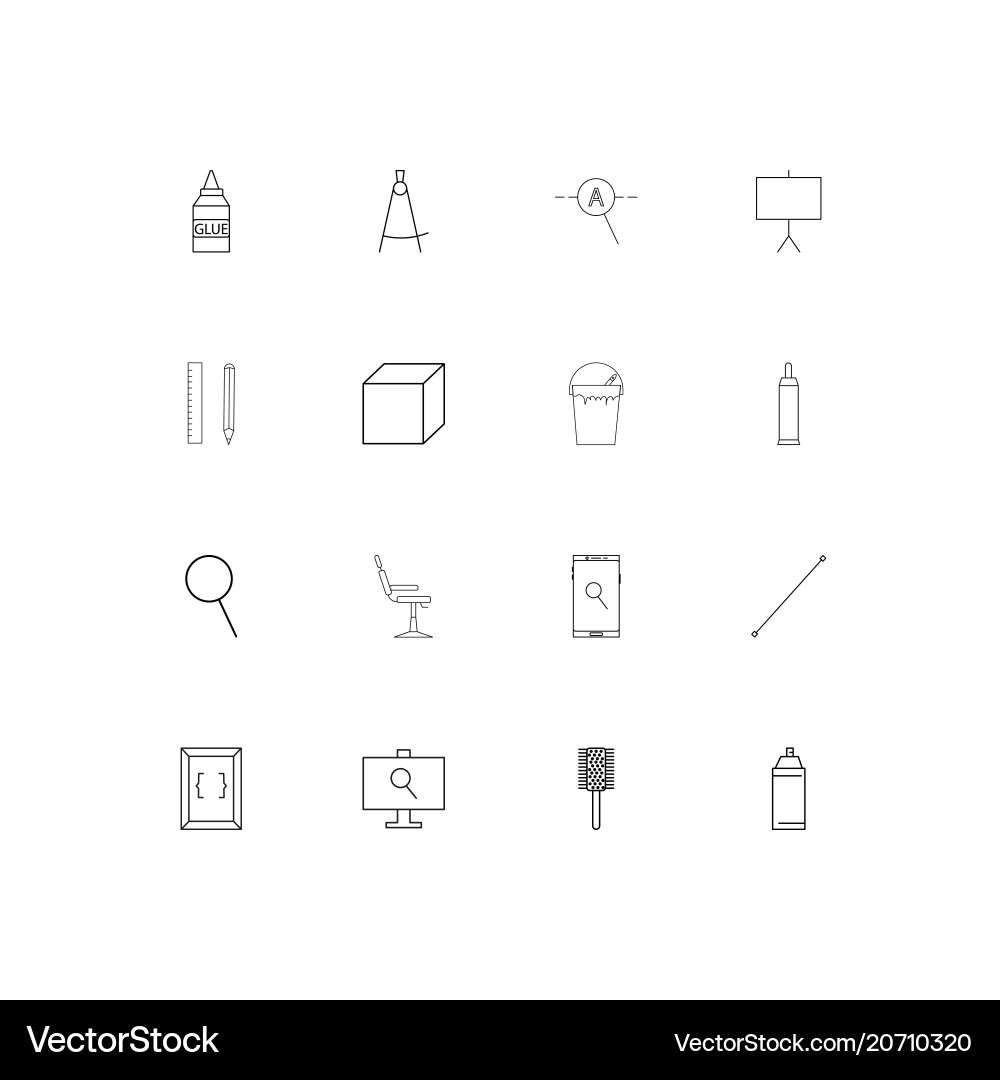 Creative process and design simple linear icons vector image