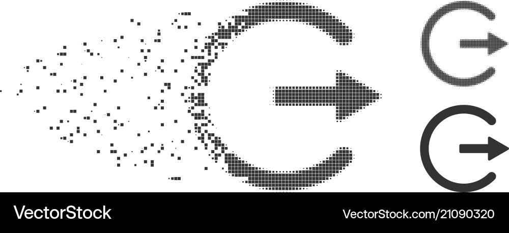 Dispersed pixel halftone exit icon Dispersed pixel halftone exit icon vector image