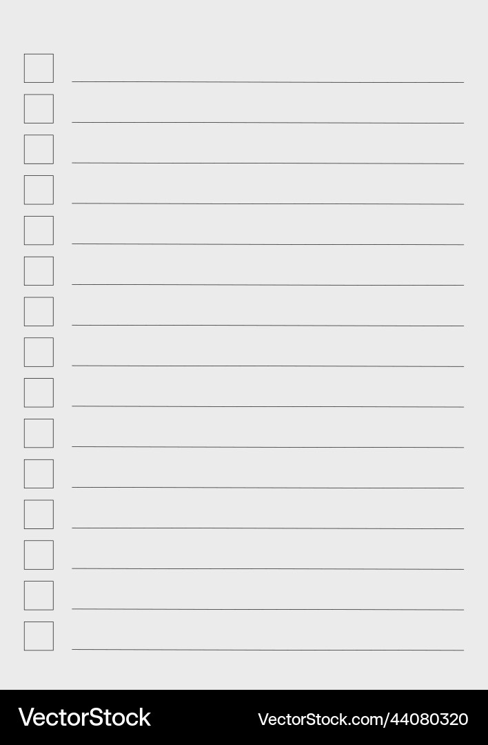 Graph paper printable to do list with check boxes Graph paper printable to do list with check boxes vector image