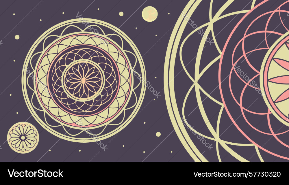 Harmonious geometric circular pattern abstract vector image