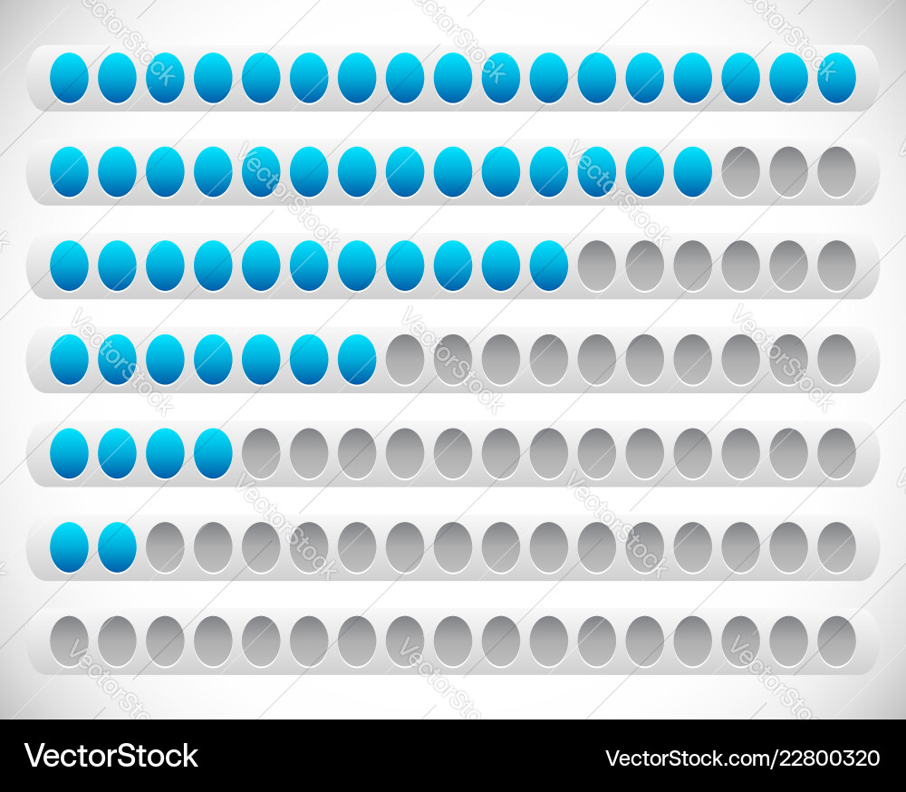 Horizontal progress loading bars meters level Horizontal progress loading bars meters level Vector Image