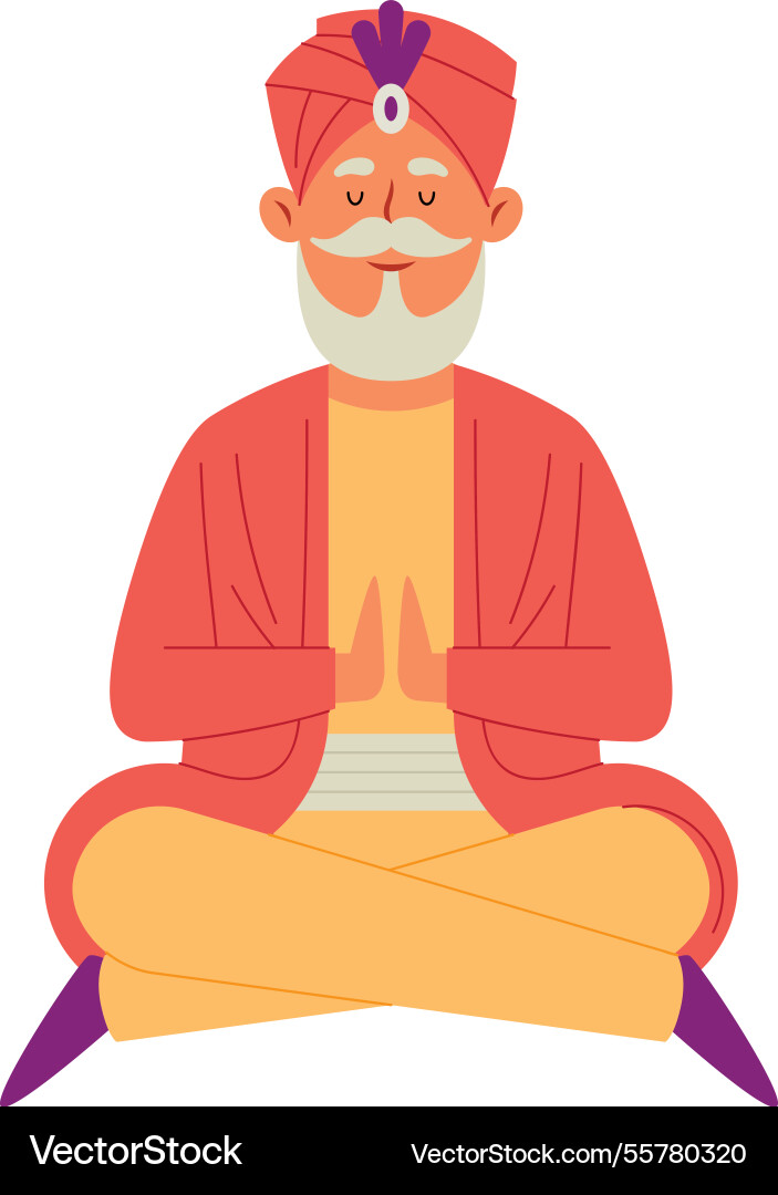 Indian king sitting Royalty Free Vector Image - VectorStock