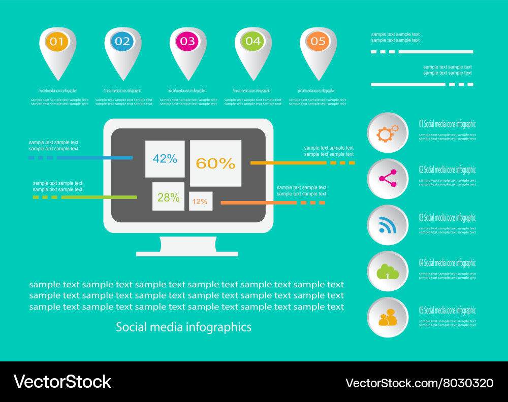Infographic elements color set vector image
