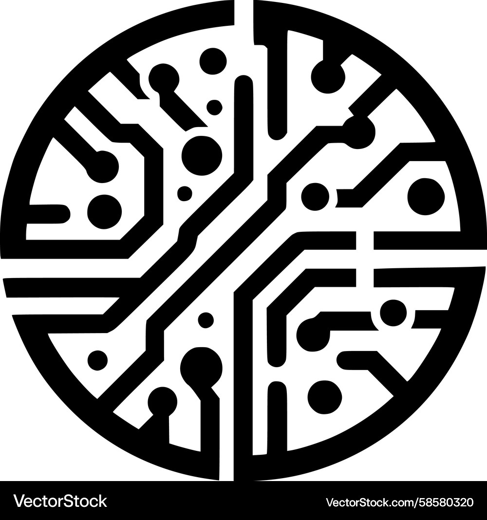 Interconnected Circuit Network Vector Image