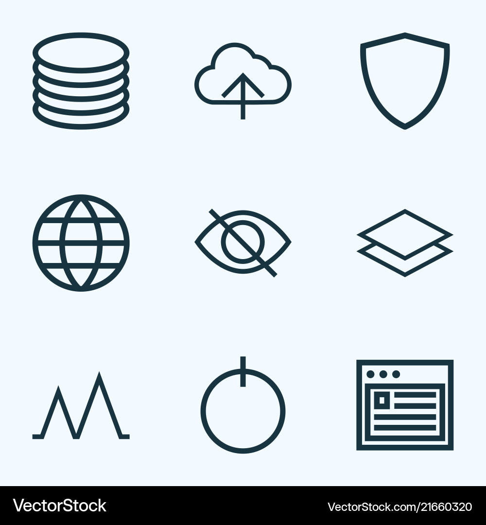 Interface icons line style set with conceal Interface icons line style set with conceal vector image