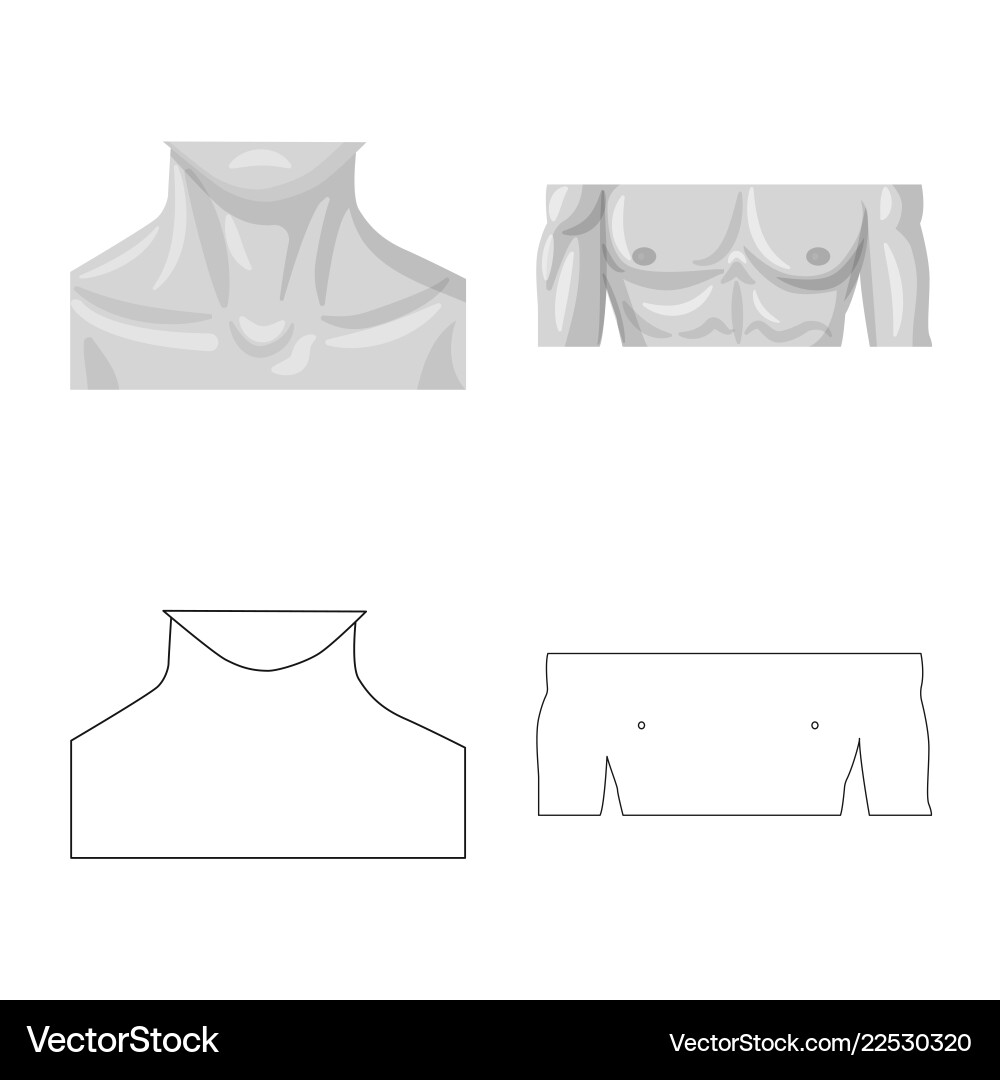 Isolated object of human and part sign set vector image