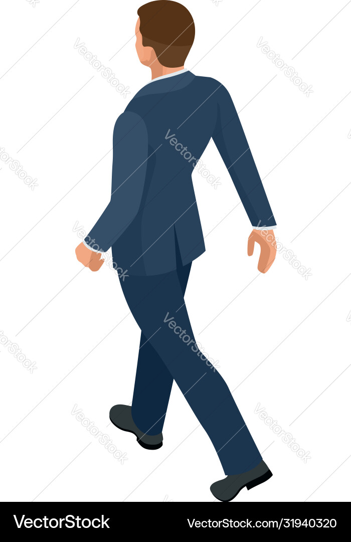 Isometric businessman isolated on write creating Isometric businessman isolated on write creating vector image