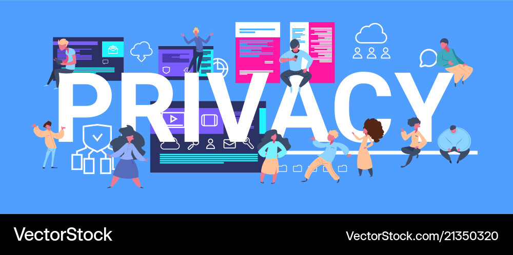 Isometric Data Privacy Network vector image