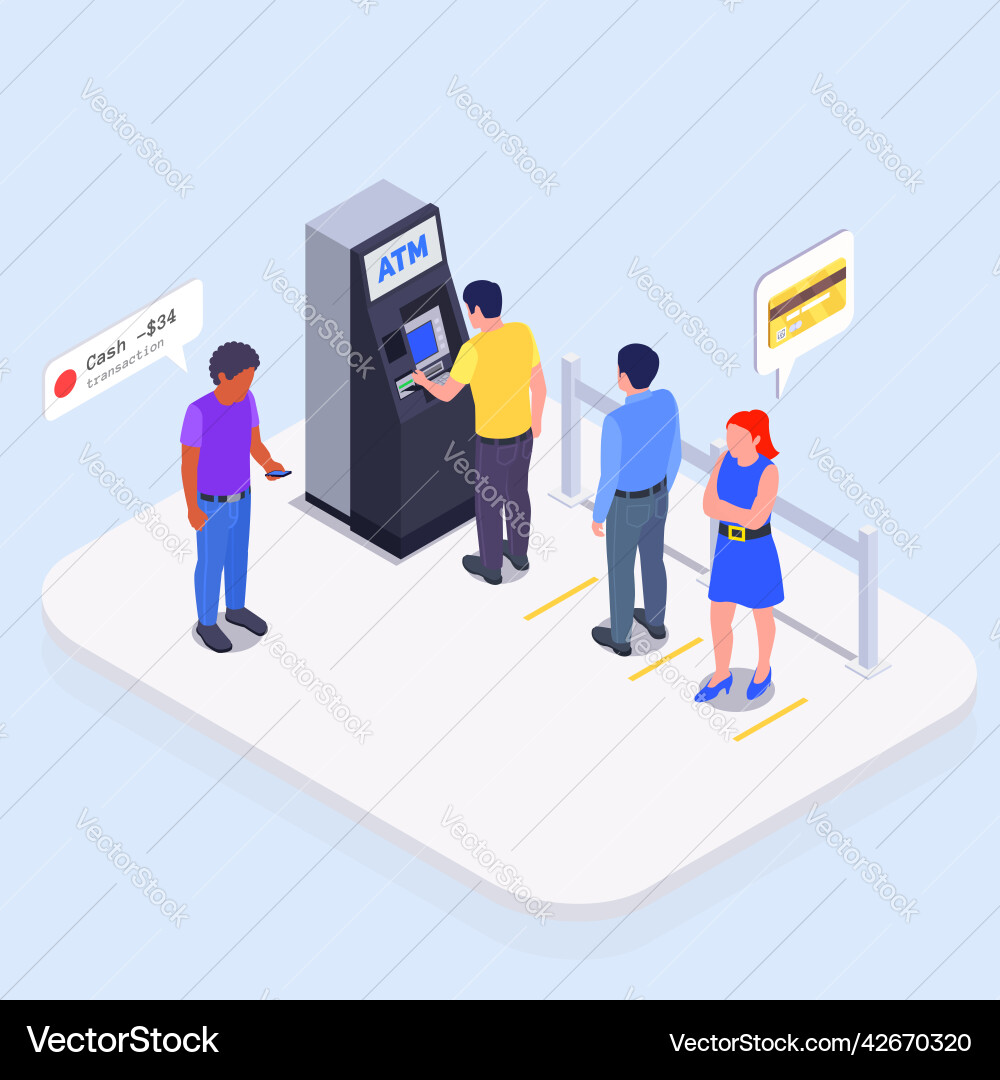 People using interfaces isometric composition People using interfaces isometric composition vector image
