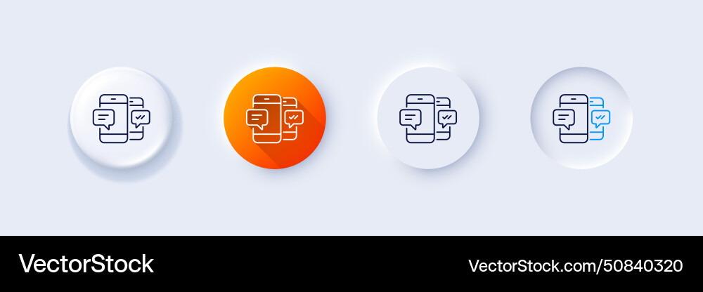 Phone message line icon mobile chat sign Phone message line icon mobile chat sign vector image