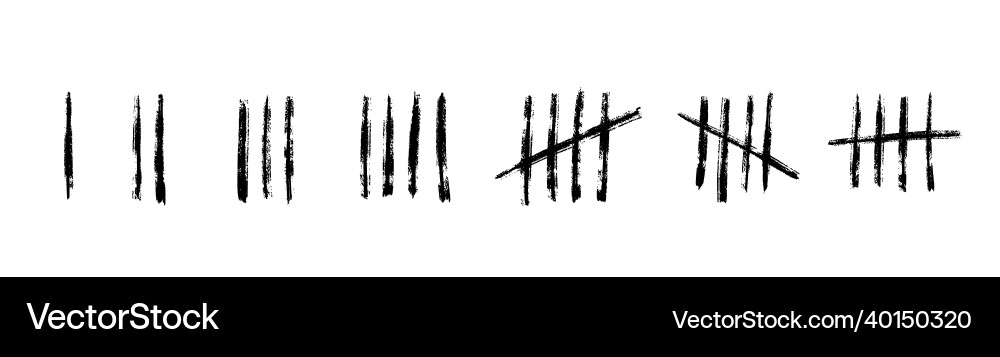 Prison Tally Marks Number Lines Vector Image