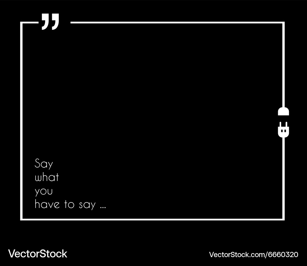 Quotation mark frame with flat style and space Vector Image