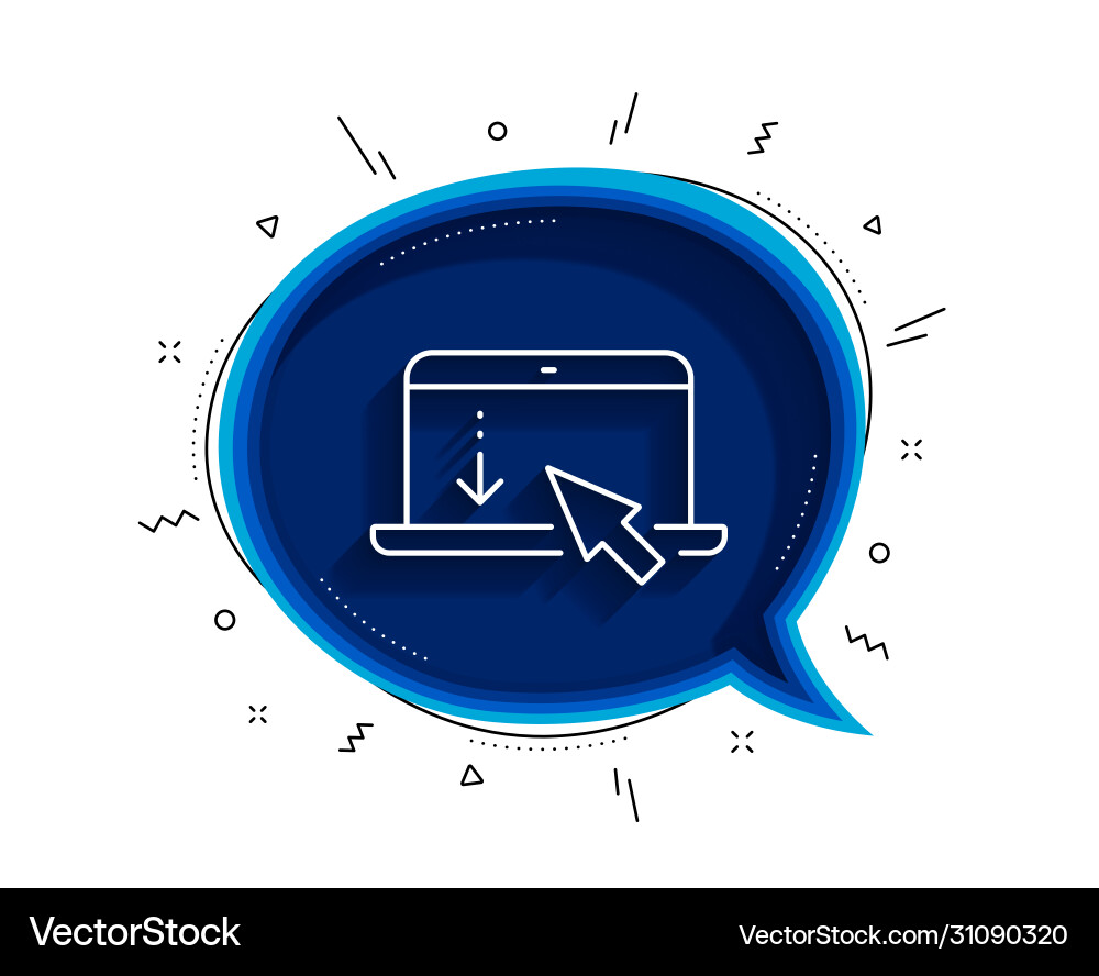 Scroll down laptop line icon scrolling screen vector image