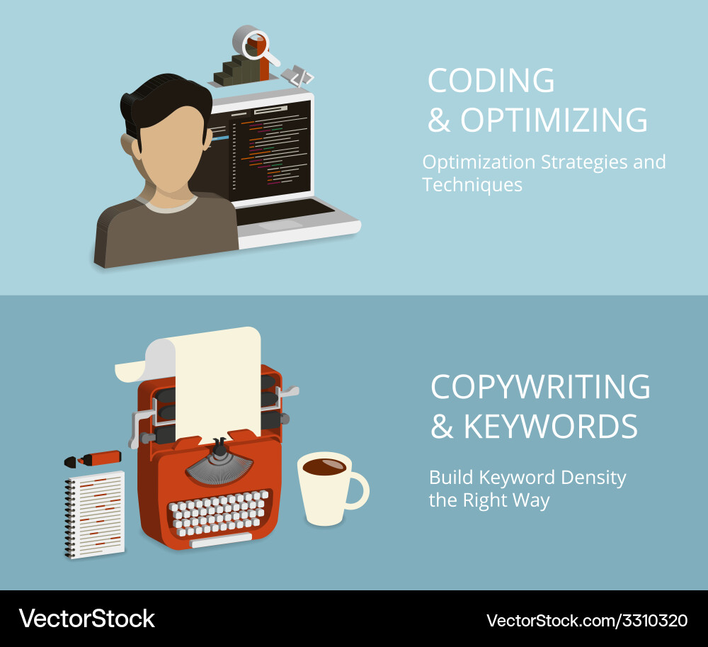 SEO Content & Coding Strategy vector image