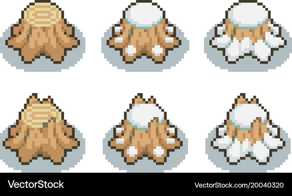 Set of trees in pixel style Vector Image